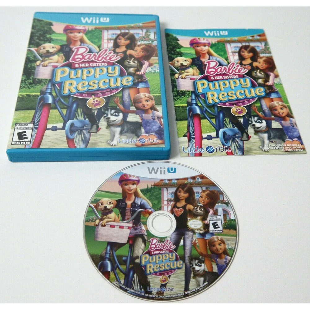 BARBIE & HER SISTERS PUPPY RESCUE CIB COMPLETE‎ IN BOX NINTENDO WII U GAME